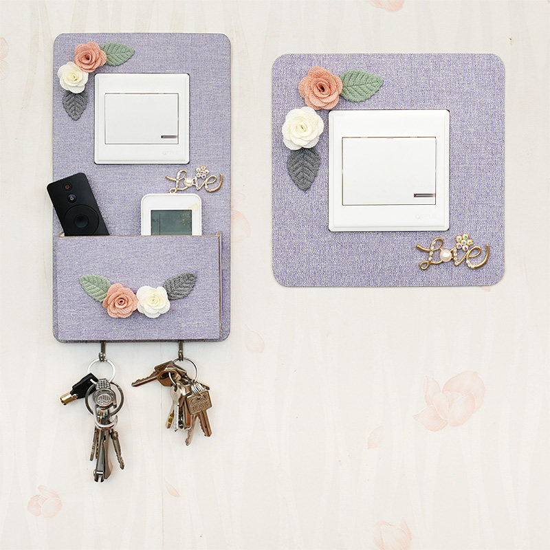 Snap-on fabric light switch protective cover wall socket wall sticker decorative switch sticker 86 panel frame switch sleeve