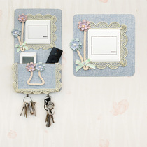 Cassette fabric lace 86 non-stick switch frame wall socket protection decoration can put mobile phone switch stickers