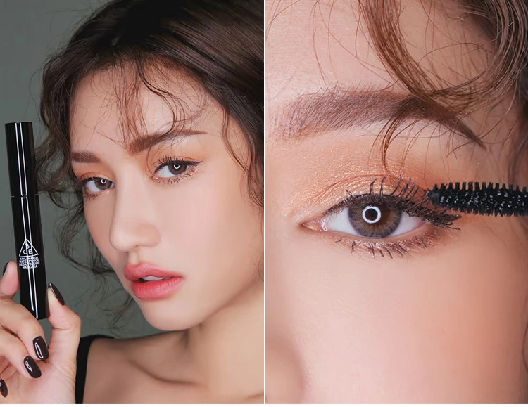 Mascara 3ce Mascara xác thực không thấm nước dài uốn cong mã hóa dài lưới màu đỏ không nở - Kem Mascara / Revitalash mascara maybelline vàng
