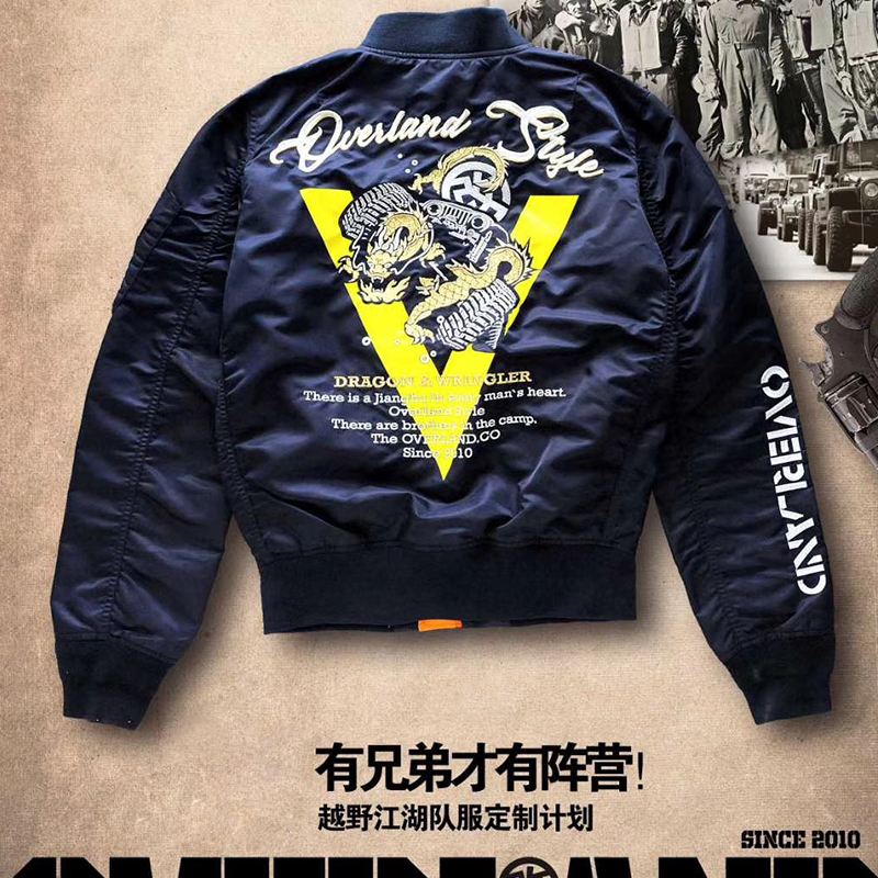 Cross-country rivers and lakes 2019 autumn and winter new flight jacket jacket embroidery air force uniform stand-up collar jacket jacket single coat