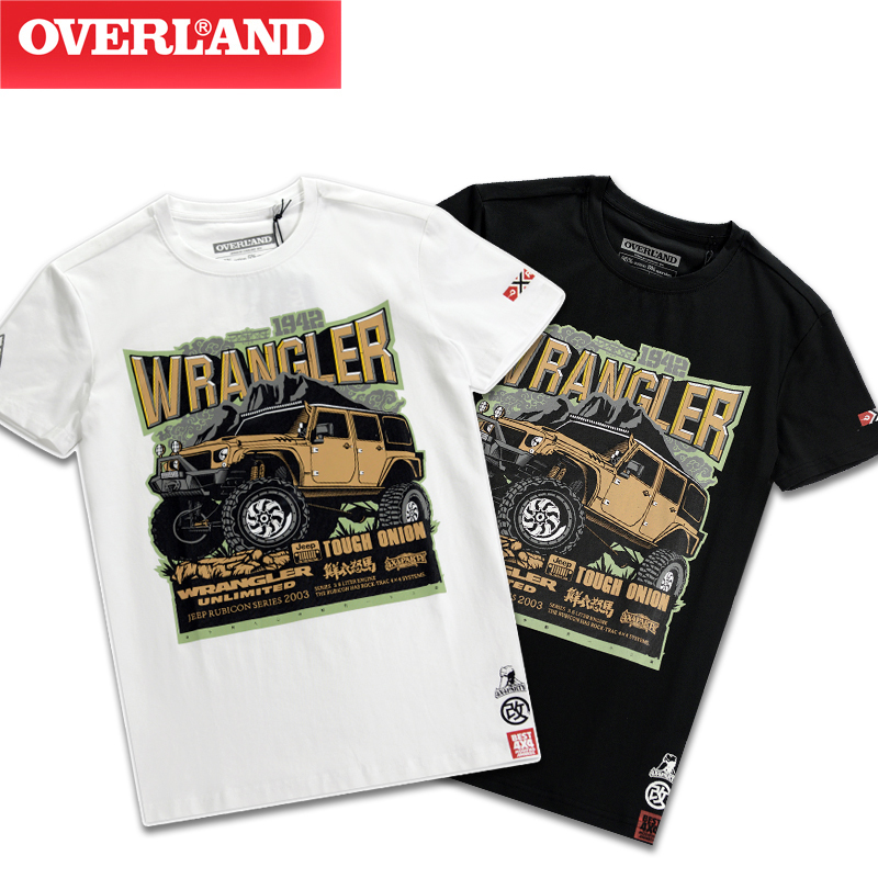 Cross-country rivers and lakes summer short-sleeved T-shirt Wrangler short-sleeved tide brand large size personalized men's clothing