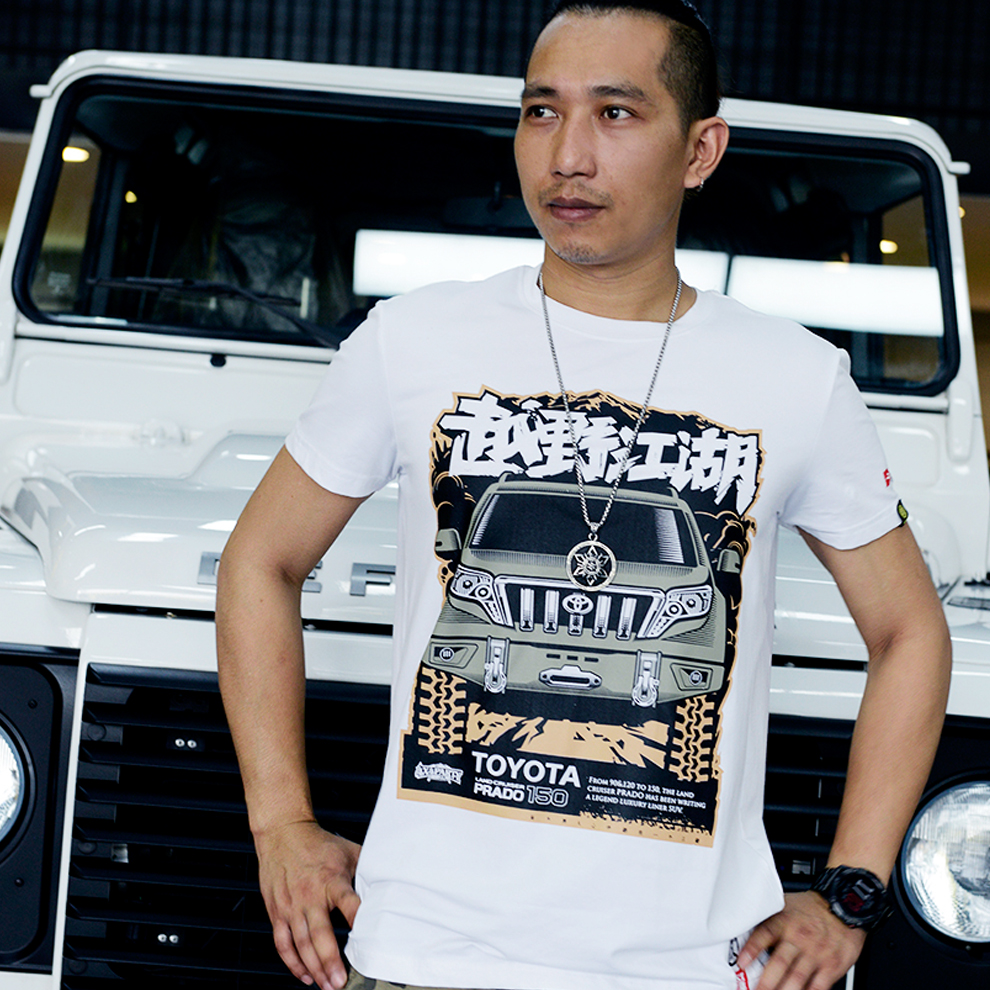 Cross-country Lakes Short Sleeve Men T-Shirt Tide Cards Round Collar Printed Half Sleeves Prado Bully LC150 Thing for men's summer clothes