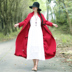 2018 thu đông mới phong cách quốc gia retro khóa áo cotton cotton lanh áo khoác nữ dài tay đứng cổ áo dài áo dạ nữ đẹp Trench Coat