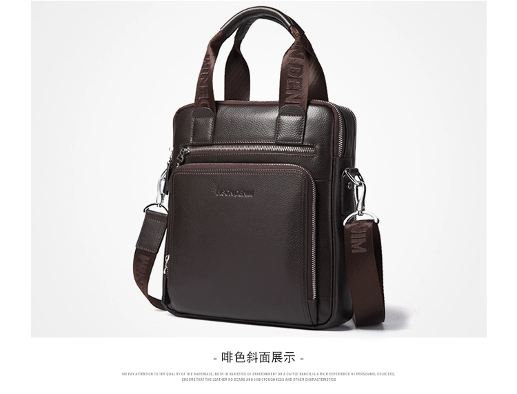 American Bison Men Bag Shoulder Shoulder Leather Business Tote Leather Leather Vali - Túi của con người