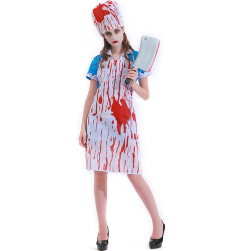 Хэллоуин костюм ужасов кровавый фартук COS мясник кровавый фартук имитация кухонного ножа острый нож реквизит