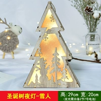 Деревянный рождественский декоративный фонарь-сноуман