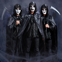 Halloween childrens costume cloak Death clothes adult demon starring dress Black Wizard robe cloak sucking blood
