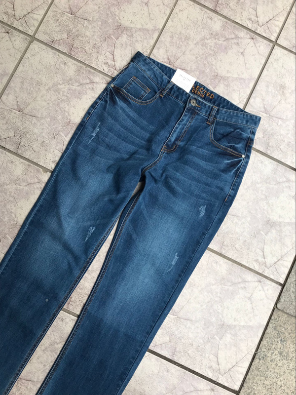Trendy Yd Export Elastic High-Waisted Men's Slim Straight-Leg Jeans 839