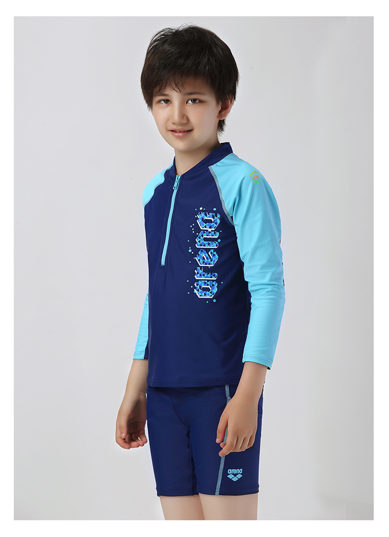 Arena arina 2019 áo tắm cho bé trai và bé gái quần short dài tay chia áo tắm chống nắng thoải mái chống clo - Bộ đồ bơi của Kid đồ bơi liền thân cho bé gái
