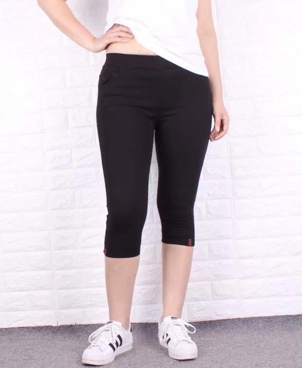 Mùa hè mới cỡ lớn quần legging nữ chất béo mm mặc bảy điểm eo cao là quần bút chì mỏng cộng với phân bón để tăng