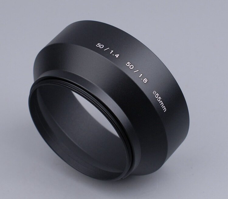 55mm manual lens for 55mm calibre 50 1 4 50 1 8 metal shade delivery lens cover Canon