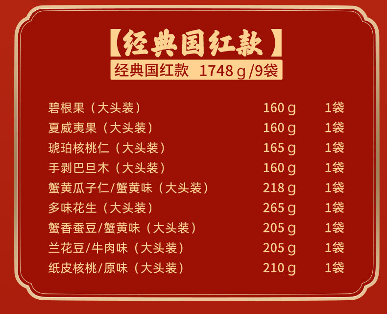 三只松鼠 坚果大礼包 1748g/9袋 图2