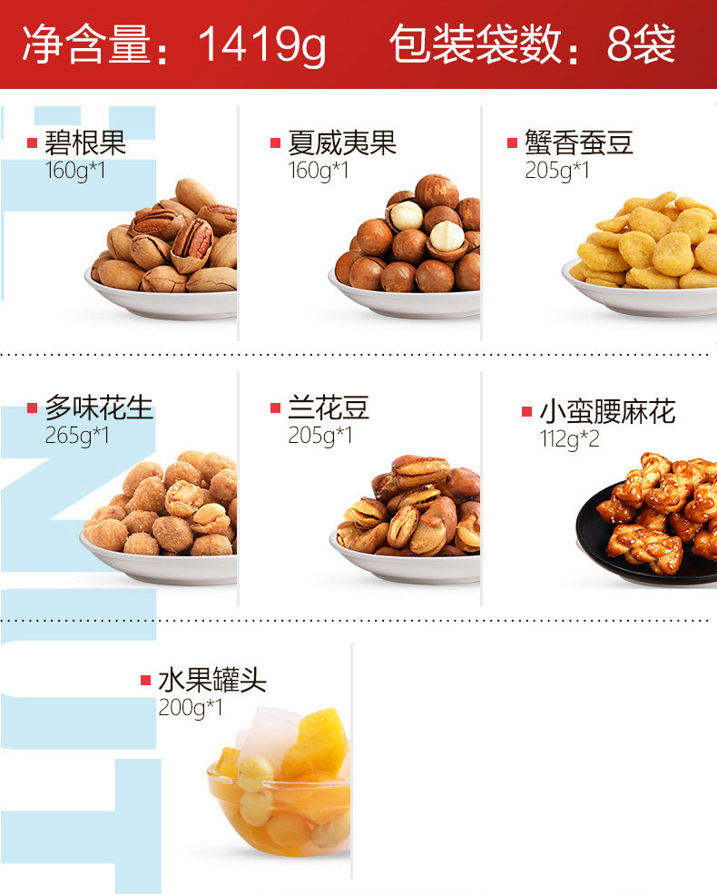 三只松鼠 坚果大礼包 1419g 图4