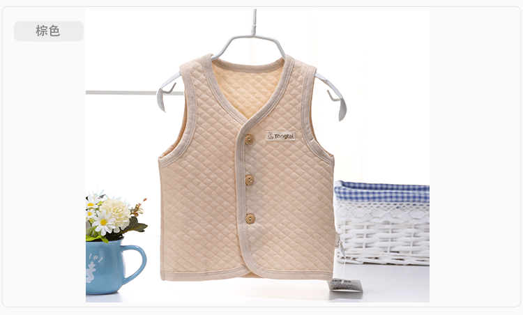 Tongtai trẻ sơ sinh bé mùa xuân và mùa thu cotton ấm vest vest quan ao tre em