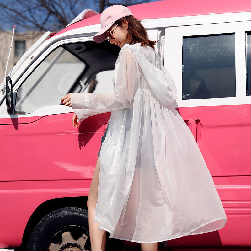 Sun Protection Clothing for Women, Long Style, Mid-Length, 2026 New Style, Fairy-Like, Fashionable, Thin Coat, Over-The-Knee, Loose, Hooded Beach Shirt
