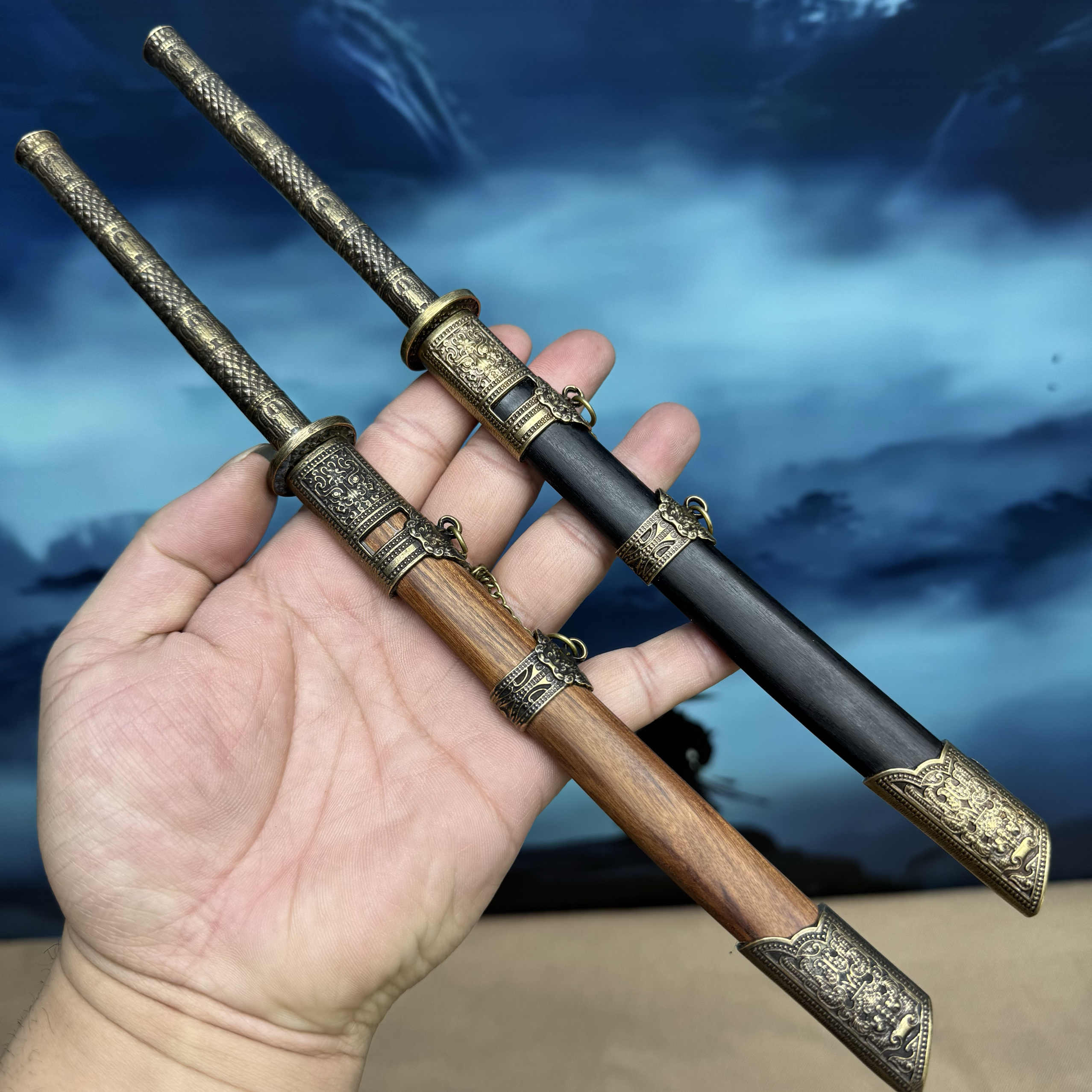 1:6微缩古代冷兵器武器模型朴刀太平刀博刀横刀长柄刃刀兵人玩具