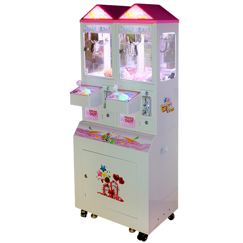 2021 new children's double mini doll machine Coin-operated doll machine Boutique machine mini grab and hold doll machine