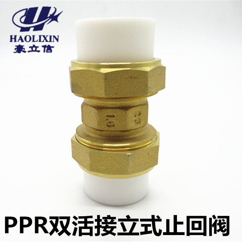 Hao Lixin card PPR double live check valve upright check valve brass stop inverse valve water pipe switch