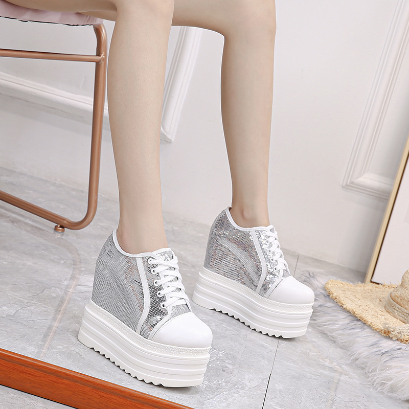 15cm High Waterproof Platform Thick-Soled Platform Shoes, New Autumn and Winter Ultra-High Heel Women's Short Boots with Internal Height Increase Wedge Heel Shoes
