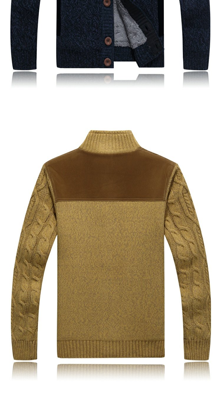 David Jeep Mùa thu Áo len cardigan mới cho nam Áo nỉ rộng rãi Kích thước lớn cho nam Cộng với áo khoác nhung dày áo blazer nam