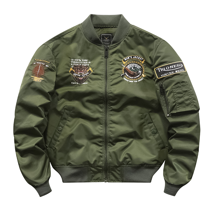 Autumn American-Style Ma1 Pilot Jacket for Men, Trendy Embroidered Couple's Baseball Jacket, Motorcycle Jacket, Youth Flight Suit