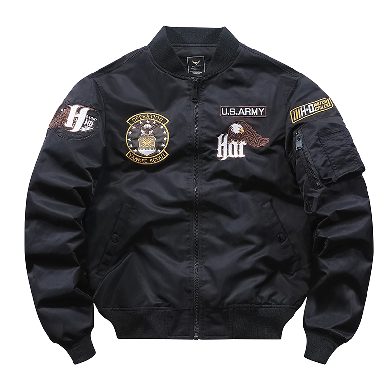Autumn American-Style Ma1 Pilot Jacket for Men, Trendy Embroidered Couple Baseball Jacket, Motorcycle Jacket, Youth Flight Suit