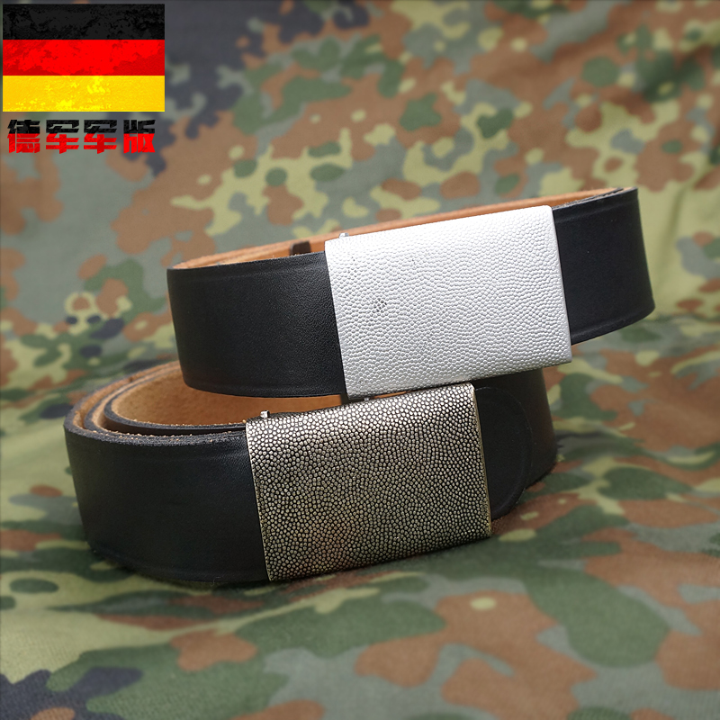 German military version original public release German cowhide belt pitted copper buckle retro military fan tactical inner and outer belt 3CM