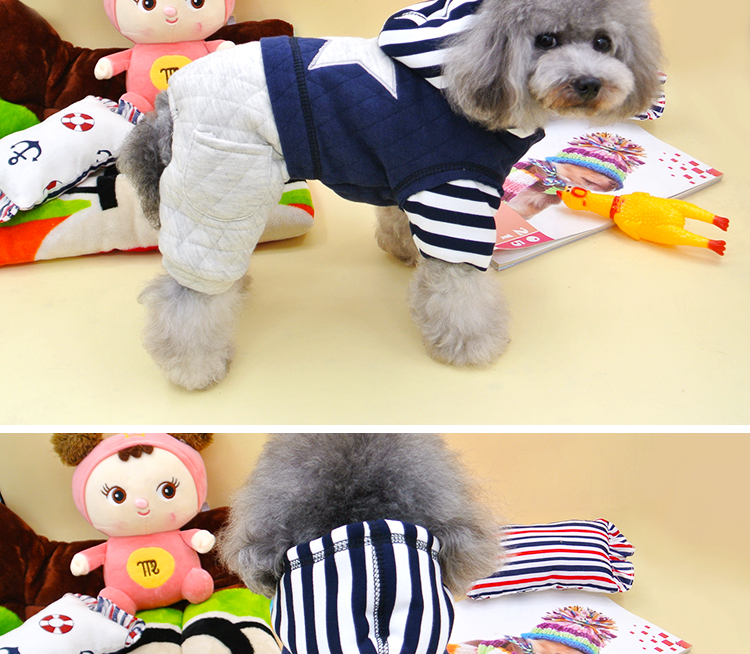 Chó con quần áo chó lông thường mặc quần áo thú cưng mùa thu và mùa đông dày Teddy quần áo bốn chân VIP hơn quần áo gấu - Quần áo & phụ kiện thú cưng mũ cho mèo