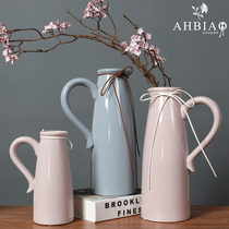 Ceramic European simple ornaments living room desktop fashion flower arrangement hydroponic 2021 new creative dry flower vase