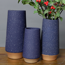 Ceramic simple modern fashion dining table living room ornaments European white flower arrangement dried flower flower small vase