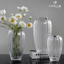 Glass transparent modern simple fashion creative hall ornaments dining table rich bamboo hydroponic flower vase
