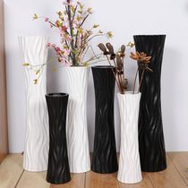 Ceramic floor white simple fashion European modern creative living room ornaments dry flower silk flower vase decorations