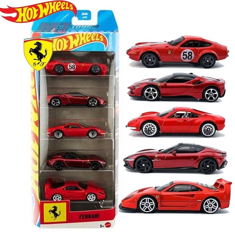 Hot Wheels New Five-Pack Ferrari Racing Car Alloy Car Collection Model Toy Gift Hot Wheels New Five-Pack Ferrari Racing Car Alloy Car Collection Model Toy Gift