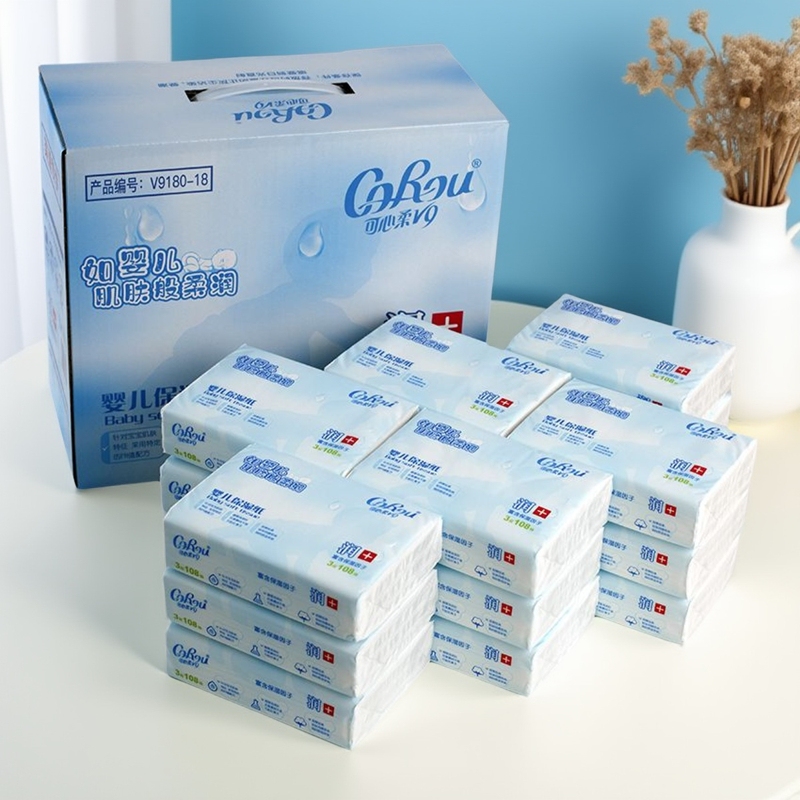 Original Box Genuine Bulk - Kexinrou V9 Baby Wipes, Moisturizing Tissue for Babies, Newborns, 108 Wipes, 18 Packs