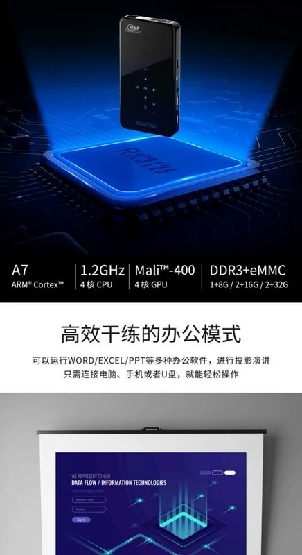 Máy chiếu X2 mới gia đình độ nét cao máy chiếu nhỏ vi mô không dây wifi di động văn phòng điện thoại di động ban ngày - Máy chiếu