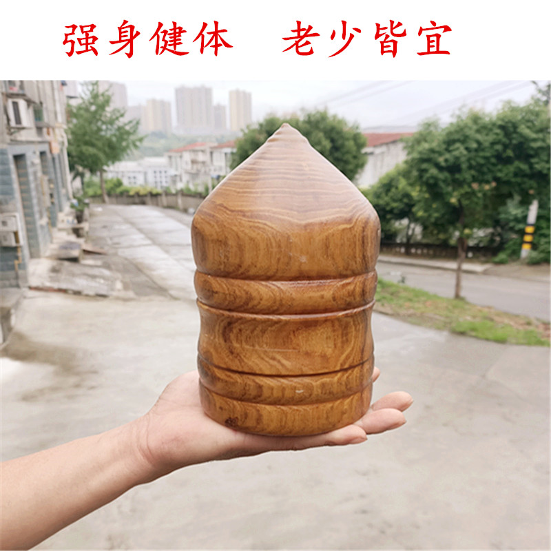 New product children middle-aged and elderly fitness square locust wooden gyroscope ice gag huge wooden whip rope