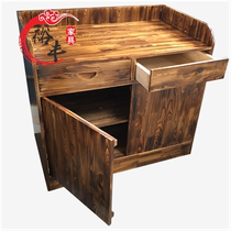 Solid wood cabinet hotel home cabinet stocking cabinet carbonized anticorrosive wood sideboard multi-purpose storage promotion