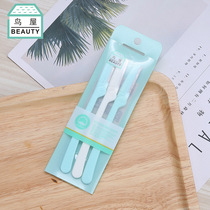 Oops bird house folding eyebrow knife 3 sets stainless steel sharp blade scraper knife with bag N250