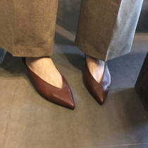 4 cm high heels show foot length personality thin heel pointed shoes temperament style