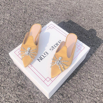 Thai boss recommends niche models of personalized rhinestone pointed flat shoes