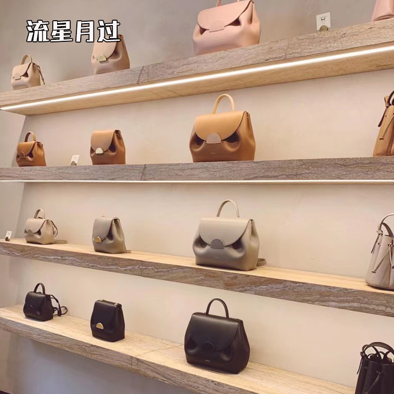 French Parisian crowdbrand Polene Number One Nano cow leather small square bag inclined cross single shoulder female bag