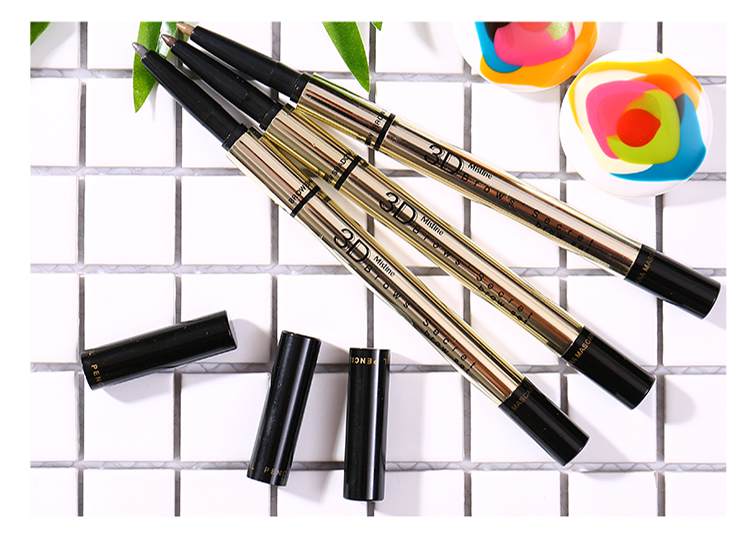 Zhou Beilei manon Thái Lan Mistine3D bút chì lông mày ba trong một không thấm nước chống mồ hôi bột lông mày kem bút chì lông mày stereo bút kẻ mày phẩy sợi