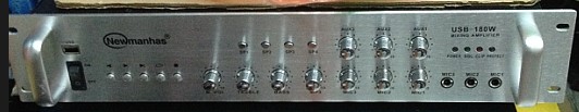 180W Campus Broadcast Number Corner fixed pressure power amplifier 4 partition with USB jack fixed pressure combined type broadcasting power amplifier