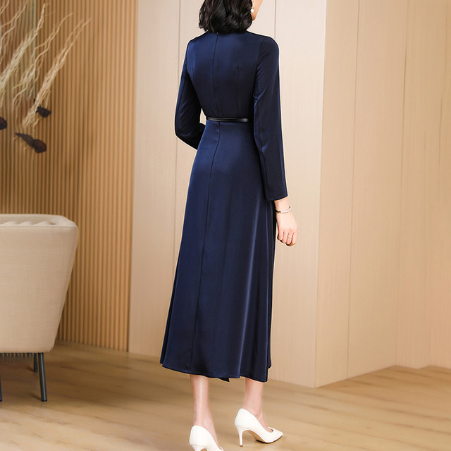 2023 spring new style celebrity temperament fashion French splicing dress slim fit slim wife waist long skirt