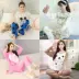 Bộ đồ ngủ cotton dài tay mùa xuân và mùa thu kiểu đồ bộ vải thun bông Bên ngoài ăn mặc