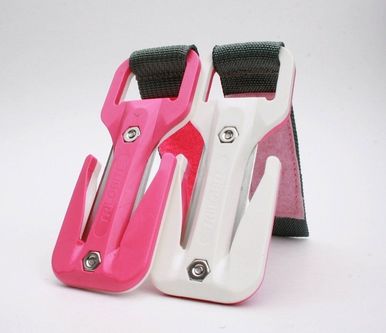 American Eezycut diving cutting wire knife small portable pink white shoulder strap style bagging