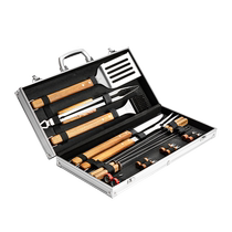 BBQ Shijia BBQ tool box 18-piece set of stainless steel skewers outdoor barbecue fork barbecue tool set