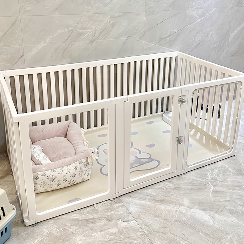 犬用フェンス 屋内 パノラマ 透明 アクリル スプライシング 隔離フェンス 目に見える ペット 犬 ケージ 1 部屋 1 バスルーム