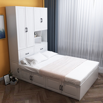 Small apartment type Second bedroom custom overall tatami bed Wardrobe one-piece multi-function combination storage cabinet Floor-to-ceiling bed low