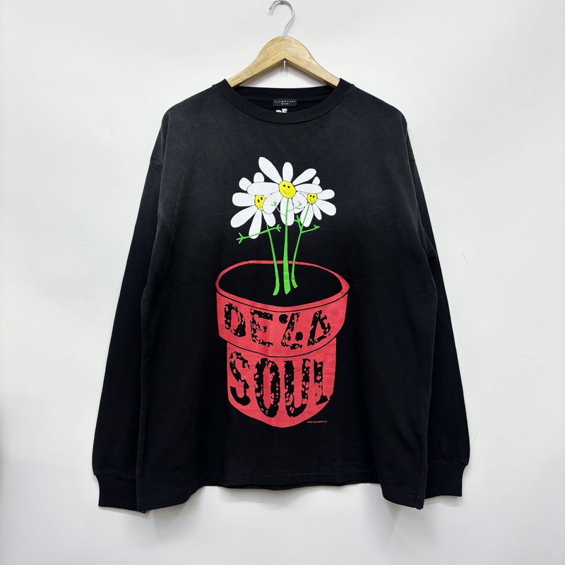 High-End Limited Edition Collaboration with American Legend Hip-Hop Vintage Jersey Cotton Sand-Washed Distressed Loose Long-Sleeve T-Shirt